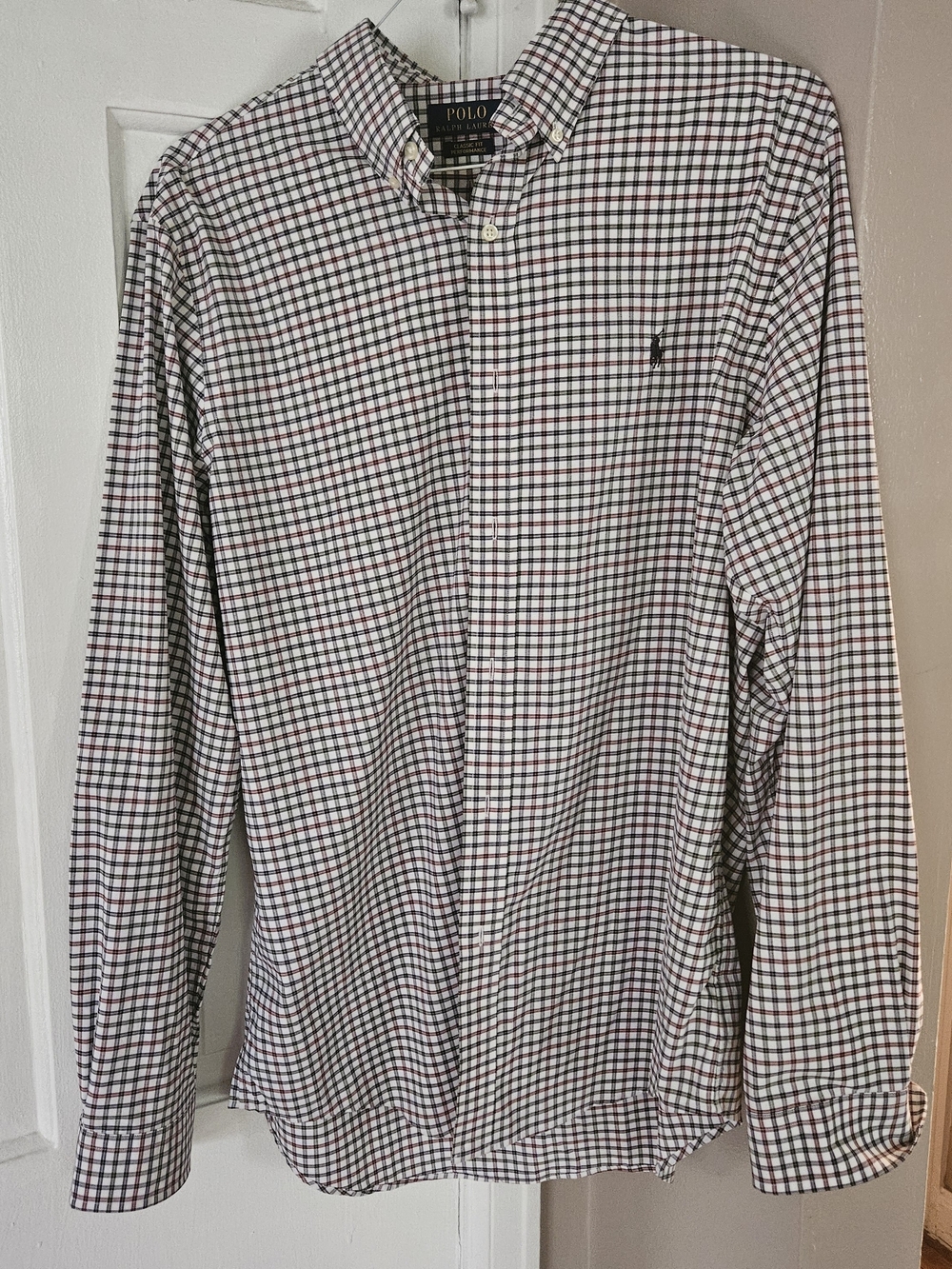 Ralph Lauren shirt XL Classic Fit Navy & Red Checked Button-Down